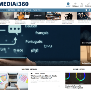 Mediahub360 startseite that works media