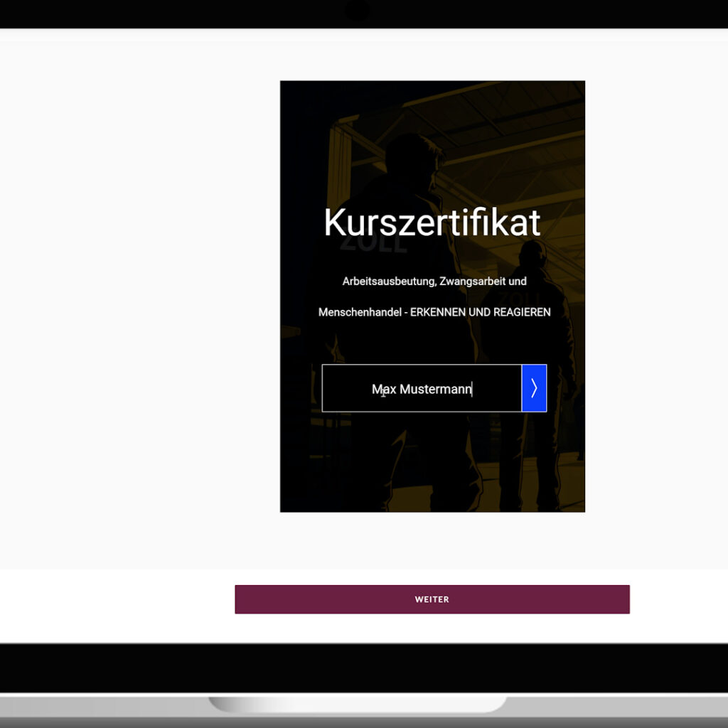 FKS ZOLL e-Learning Kurs Zwangsarbeit Portfolio 12