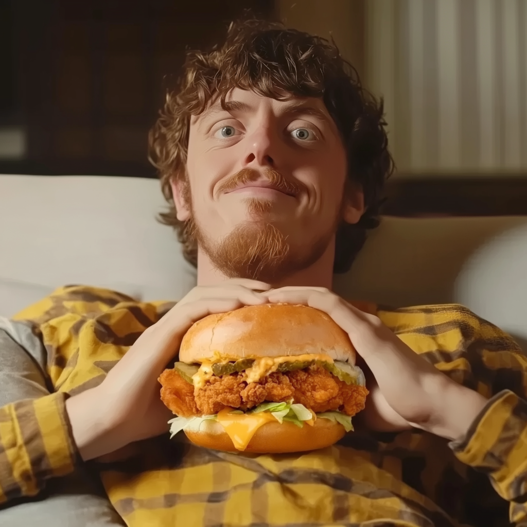 thatworksmedia_man_happily_holding_a_chicken_burger_while_sitti_2774ab20-e090-4ef9-978d-17198ce8d496