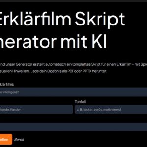 Erklarfilm Erklaervideos Skript Generator mit KI Thatworksmedia 01