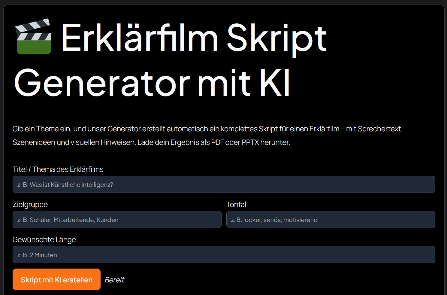 Erklarfilm Erklaervideos Skript Generator mit KI Thatworksmedia 01