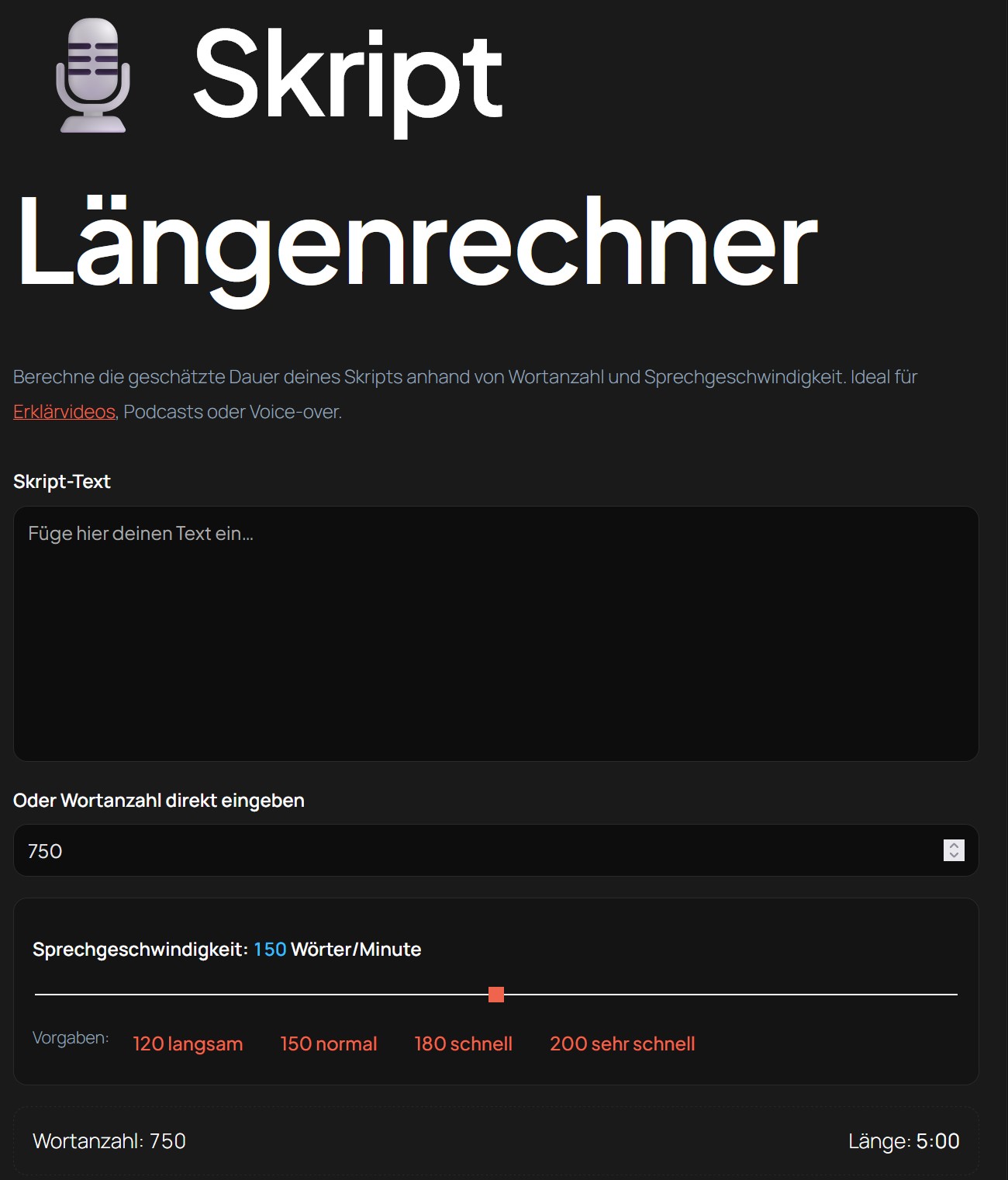 Skript-langenrechner laenge des skripts berechnen thatworksmedia