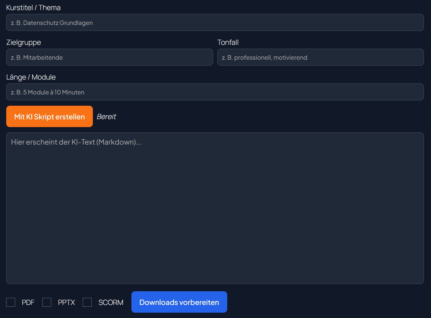 e-Learning Skript Generator mit KI Thatworksmedia
