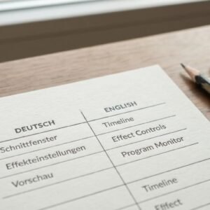 Premiere Pro Deutsch Englisch Überetzungstabelle