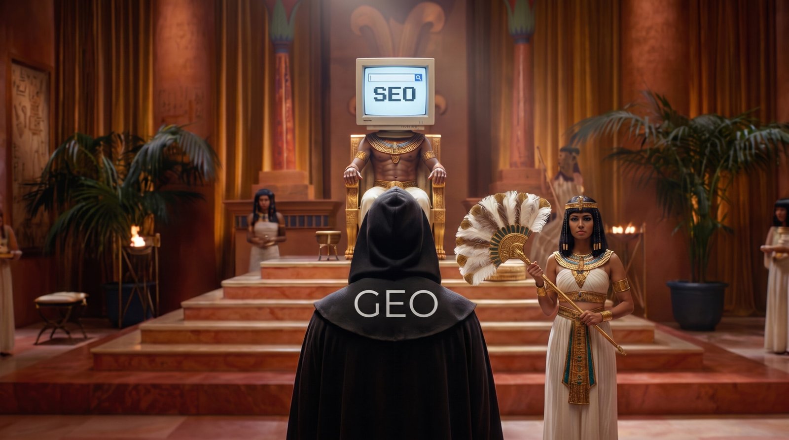 Was ist GEO? Der Unterschied zu SEO - unbekannte Person vor Pharaoh