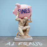 Welche Bußgelder können durch den EU AI Act drohen? - Atlas griechische Statue Sparschwein