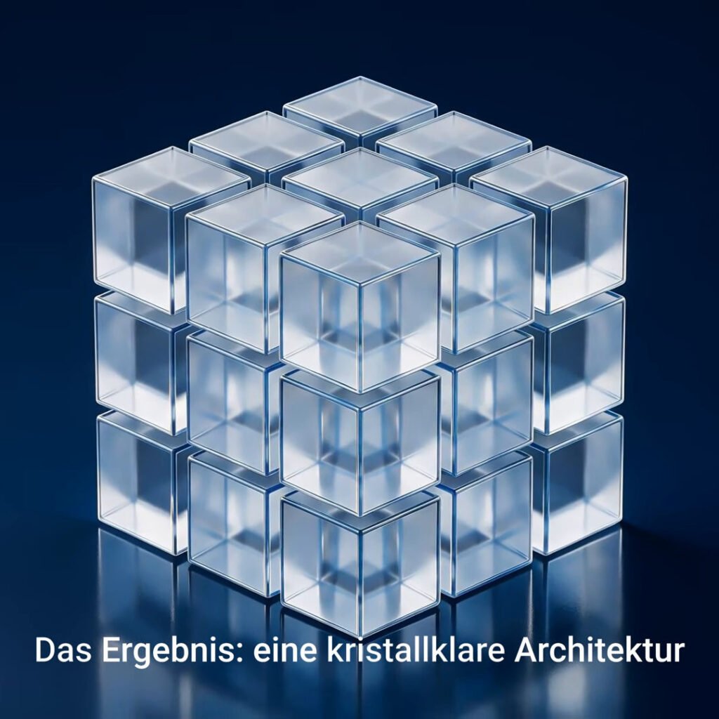 03_virtivity-imagefilm-kristallklare-architektur Ein Würfel aus transparenten Glaskuben symbolisiert die Architektur von APOLLO